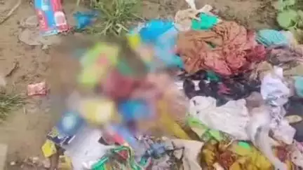 बुलंदशहर हाईवे मार्ग के निकट कूड़े के ढेर में पड़ा बायोमेडिकल वेस्ट, लोगों में बीमारी का डर, जिम्मेदार बेखबर