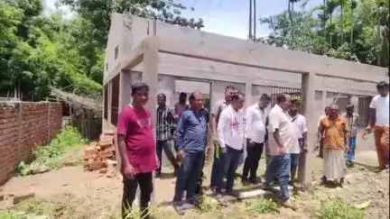 শিলচর: দুধপুর গণিরগ্রাম জিপি কার্য্যালয় নির্মাণে দুর্নীতির তদন্ত দাবি স্থানীয়দের