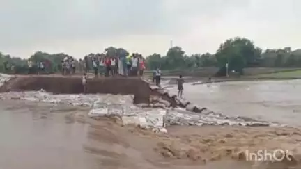 हिलसा: लोकाईन नदी में बाढ़ से धूरी बीघा के पास तटबंध टूटा