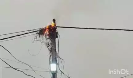 आरोन: वार्ड 1 में बड़ा हादसा टला: खंभे पर शॉर्ट सर्किट से गिरी विद्युत केबल, बाल-बाल बचे लोग, वीडियो वायरल