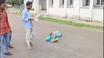 नीमच नगर: नीमच कलेक्ट्रेट में विधवा महिला ने लोटकर सुनाई आपबीती, सरपंच पर जमीन पर डोम बनवाने और प्रताड़ित करने का आरोप