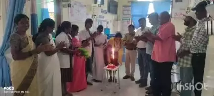 బాల్కొండ: జాతీయ వైద్యుల దినోత్సవం సందర్భంగా వైద్యురాలిని సన్మానించిన  సిబ్బంది