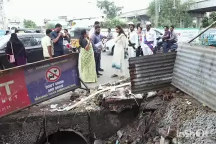 ఏనుగుల గడ్డ లో డ్రైనేజ్ స్థితి గతులను పరిశీలించిన మున్సిపల్ కమిషనర్ చాహత్ బాజ్ పాయ్