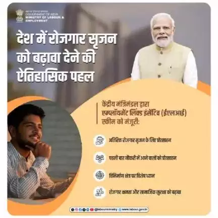 भारत में रोजगार को और भी सशक्त करने के लिए एक परिवर्तनकारी कदम! एम्प्लॉयमेंट लिंक्ड इंसेंटिव (ईएलआई) स्कीम नियोक्ताओं को प्रोत्साहन देती है, युवाओं की रोजगार क्षमता बढ़ाती है और सामाजिक सुरक्षा प्रदान करती है। (1/2)