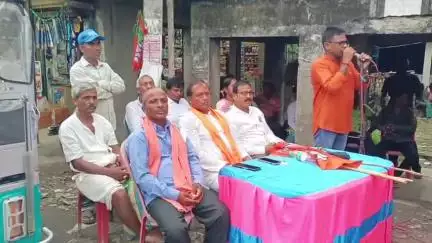 কুলতলি: ভারতীয় জনতা পার্টি রাজ্য সভাপতি সুকান্ত মহিলাদের গ্রেপ্তারের প্রতিবাদ সভা কুলতলিতে