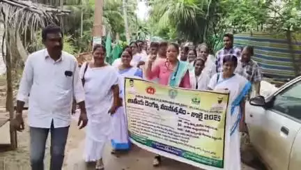 జాతీయ డెంగ్యూ మాసోత్సవం లో  భాగంగా పల్లంకుర్రు లో అవగాహన ర్యాలీ