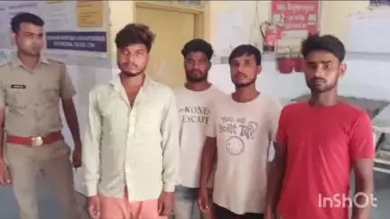 एटा: कोतवाली देहात पुलिस ने मरथरा के चार आरोपियों को शांति भंग के मामले में किया गिरफ्तार