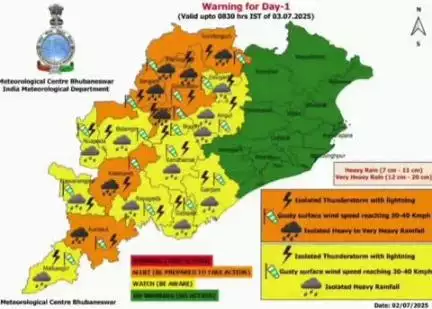 ନୂଆପଡା: କାଳ ବୈଶାଖୀକୁ ଦୃଷ୍ଟିରେ ରଖି ଆସନ୍ତାକାଲି ସକାଳ ୮.୩୦ ଯାଏଁ ନୂଆପଡ଼ା ଜିଲ୍ଲାକୁ ୟଲୋ ୱାର୍ଣିଂ ଜାରି କଲା ପାଣିପାଗ ବିଭାଗ