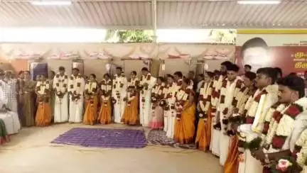 ஒட்டன்சத்திரம்: குழந்தை வேலப்பர் கோவிலில் பன்னிரண்டு ஜோடிகளுக்கு திருமணம் செய்து வைத்த அமைச்சர் சக்கரபாணி