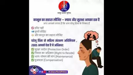 घरेलू हिंसा से महिला संरक्षण अधिनियम 2005

#महिला_सशक्तिकरण #महिला_जागरूकता 
#WomenSafety
