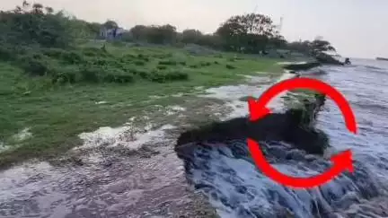 ઘોઘા: ઘોઘા વિના વરસાદે ગોઠણ બુડ પાણી ભરાયા,દરિયાકિનારે જમીનનું ધોવાણ થતા હાડ પિંજરો બહાર આવ્યા#janmsamasya