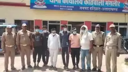 नारासन: निजामपुर गांव के पास आपस में लड़ाई-झगड़ा कर शांति व्यवस्था भंग करने वाले 6 लोगों को पुलिस ने किया गिरफ्तार