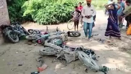 बुढ़नपुर: अहरौला थाना क्षेत्र के लेदौरा बनरपूरा गांव में बदमाशों द्वारा तांडव मचाने के बाद जांच के लिए पहुंची पुलिस