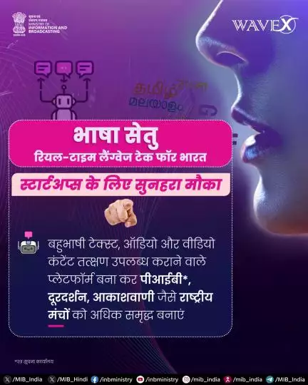 भाषा सेतु - रियल-टाइम लैंग्वेज टेक फॉर भारत — WAVEX स्टार्टअप चैलेंज 2025 के लिए प्रविष्टियाँ आमंत्रित