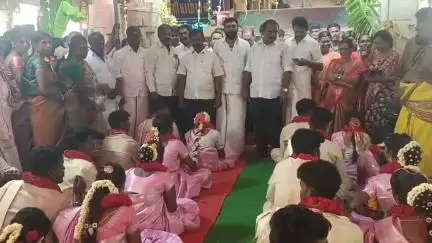 காளையார்கோவில்: கொல்லங்குடியில் 45 இணையருக்கு இலவச திருமணம் – கோலாகலமாக நடந்தது விழா