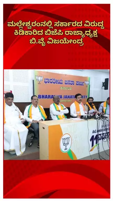 ಬೆಂಗಳೂರು ಉತ್ತರ: ಮಲ್ಲೇಶ್ವರಂನಲ್ಲಿ ಸರ್ಕಾರದ ವಿರುದ್ಧ ಬಿಜೆಪಿ ರಾಜ್ಯಾಧ್ಯಕ್ಷ‌ ಬಿ.ವೈ ವಿಜಯೇಂದ್ರ ವಾಗ್ದಾಳಿ