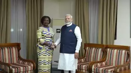 घाना की उपराष्ट्रपति Naana Jane Opoku-Agyemang ने अक्रा, घाना में प्रधानमंत्री नरेंद्र मोदी से की मुलाकात