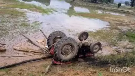 भरतपुर के भंवरखोह में ट्रैक्टर पलटने से चालक की हुई मौत