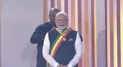 A moment of honour for India as PM Narendra Modi ji is conferred with ‘The Officer of the Order of the Star of Ghana’.