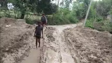 दतिया: जौरा गांव की सड़क बनी दलदल, ग्रामीणों का चलना हुआ मुश्किल, कीचड़ में तब्दील हुआ रास्ता, की मरम्मत की मांग #Jansamasya