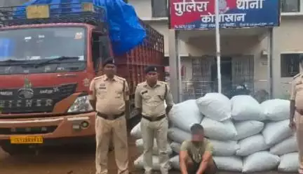 महासमुंद: कोमाखान थाना क्षेत्र में अनानास के नीचे छिपाकर गांजा का परिवहन करते ट्रक चालक को किया गिरफ्तार