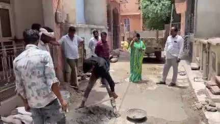नागौर: नागौर नगर परिषद सभापति मीतू बोथरा ने विकास कार्यों की याद दिलाते हुए शहर में चल रहे निर्माण कार्यों का किया निरीक्षण