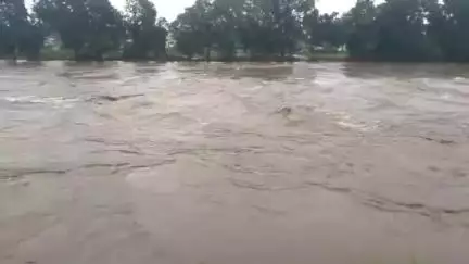 मंडला: हिरदेनगर से लफरा के बीच कटंगा टोला में सुरपन नदी पर बना पुल डूबा, रात तक आवाजाही रही बंद