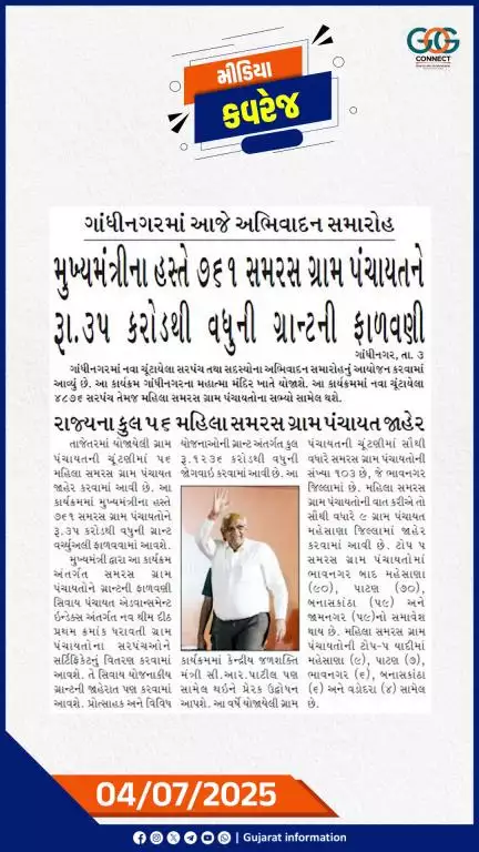 04-07-2025ના અખબારી અહેવાલોના કેટલાક ક્લિપિંગ્સ…