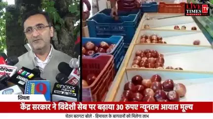 केंद्र सरकार ने शिमला में विदेशी सेब पर बढ़ाया ₹30 न्यूनतम आयात मूल्य