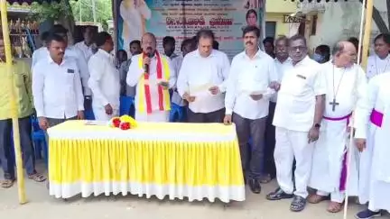 காஞ்சிபுரம்: அகில இந்திய ஜனநாயக மக்கள் கட்சி சார்பில் கவன ஈர்ப்பு ஆர்ப்பாட்டம்