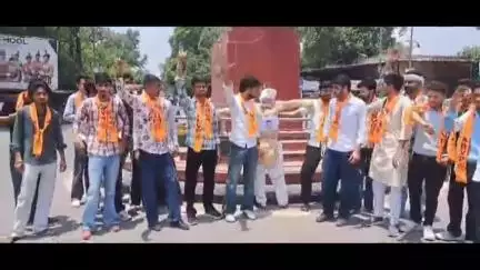 शहर में बिगड़ी कानून व्यवस्था को लेकर ABVP ने महाराजा गंगा सिंह चौक पर सीएम का पुतला फूंका