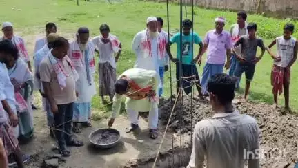মানকাচৰ: তুলসীবাৰিত আদৰ্শ অংগনবাদী কেন্দ্ৰৰ আধাৰশিলা স্থাপন ,উপস্থিত  স্থানীয় বিধায়ক আফতাব উদ্দিন মোল্লা