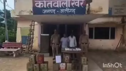 खैर: गोंदोली नहर पुल से खैर पुलिस ने दो अभियुक्तों को दो तमंचे, चार जिंदा कारतूस और 13 टीन सरसों तेल के साथ गिरफ्तार किया