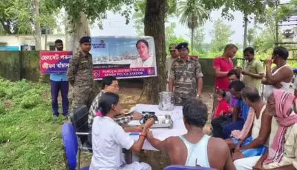 পুঞ্চা: কেন্দা থানার মানবিক মুখ!বিনামূল্যে স্বাস্থ্য শিবিরের আয়োজন চাঁদড়াতে