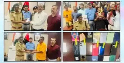ऑपरेशन मुस्कान के तहत चोरी / गुम हुए 21 मोबाईल फोन (कीमत लगभग 625000/- रूपये) बरामद कर उनके वास्तविक धारकों को सौंपा गया