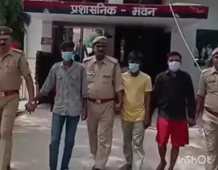 हरदोई: देहात पुलिस ने शमीम को गोली मारकर घायल करने के आरोप में रजत गुप्ता, मन्नू और रिंकू गुप्ता को हिरासत में लिया