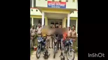 नानपारा: रिसिया पुलिस ने चोरी की 5 मोटरसाइकिल बरामद कर 4 अभियुक्तों को किया गिरफ्तार