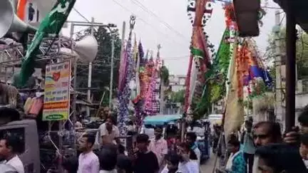जगदीशपुर: मोहर्रम पर्व पर भागलपुर जिले के विभिन्न मोहल्लों से निकला अखाड़ा जुलूस