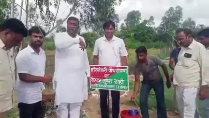 लहरपुर: लहरपुर के ग्राम तकिया सुल्तानपुर व चौरा चनिया में कारागार राज्य मंत्री सुरेश राही ने हरिसंकरी पौधों का रोपण किया