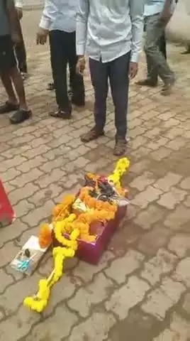 साक्री: पिंपळनेरमध्ये चिमुकल्यांच्या दिंडीत मोकाट गुरांचा धुमाकूळ, विठ्ठल-रुक्मिणी मूर्तीचीही तुटफूट