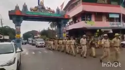 ಶಿರಸಿ: ಮೊಹರಂ ಹಿನ್ನೆಲೆ, ಬನವಾಸಿಯಲ್ಲಿ ಪೊಲೀಸರಿಂದ ರೂಟ್ ಮಾರ್ಚ್