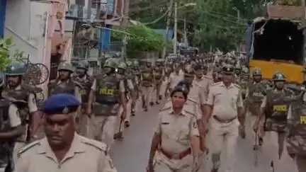 ಧಾರವಾಡ: ಮೊಹರಂ ಹಬ್ಬದ ನಿಮಿತ್ತ ನಗರದಾದ್ಯಂತ ಪೊಲೀಸ್ ಪಥಸಂಚಲನ