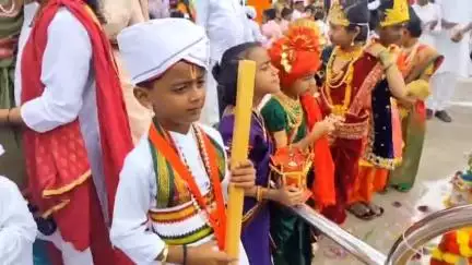 आंबेगाव: महाळुंगे पडवळ येथे लहानग्यांचा दिंडी सोहळा उत्साहात संपन्न