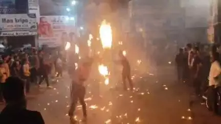 पाली: भैरूघाट पर पुलिस सुरक्षा के साथ कुरबानी, त्याग तपस्या और बलिदान दिवस के रूप में अखाड़े का किया प्रदर्शन