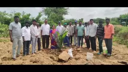 సిరిసిల్ల: లింగన్నపేట గ్రామంలో ఆయిల్ ఫామ్ మొక్కలు నాటుకునే రైతులకు అవగాహన కార్యక్రమం