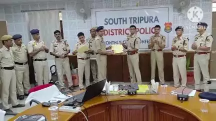 বিলোনিয়া: মাসিক অপরাধ সংক্রান্ত সম্মেলন  অনুষ্ঠিত হয় দক্ষিণ ত্রিপুরা জেলা পুলিশ সুপার কার্যালয়ের কনফারেন্স হলে