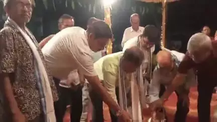 জয়নগর ১: জয়নগর জয়চন্ডীতলায় দুর্গাপূজার খুঁটি পুজো