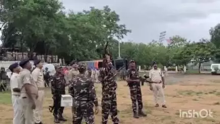 गुमला: मुहर्रम को लेकर पुलिस केंद्र चंदाली में किया गया मॉक ड्रिल