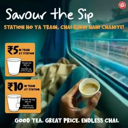 Enjoy tea on the go with Indian Railways, whether at the station or on the train, all at pocket-friendly prices.#railminindia