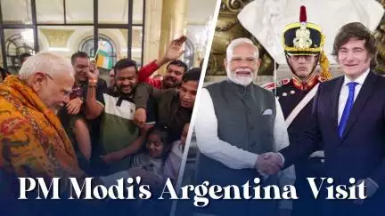 प्रधानमंत्री नरेंद्र मोदी ने अर्जेंटीना के राष्ट्रपति जेवियर मिली से मुलाकात की।